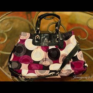 Coach floral fabric shoulder bag